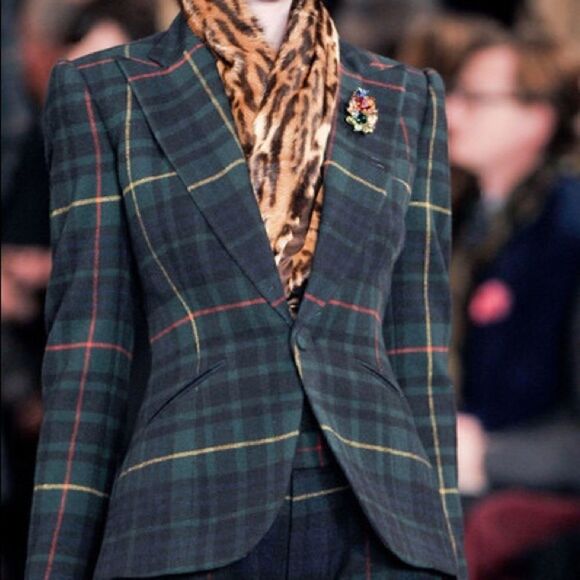 Ralph Lauren * Fall 2012 Runway Collection Stewart Tartan Plaid Diane Blazer - Picture 5 of 16